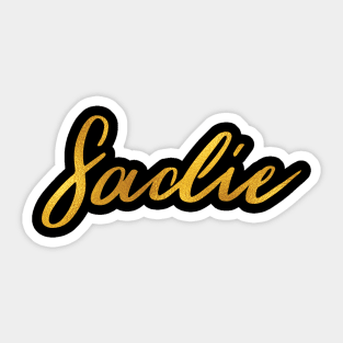 Sadie Name Hand Lettering in Faux Gold Letters Sticker